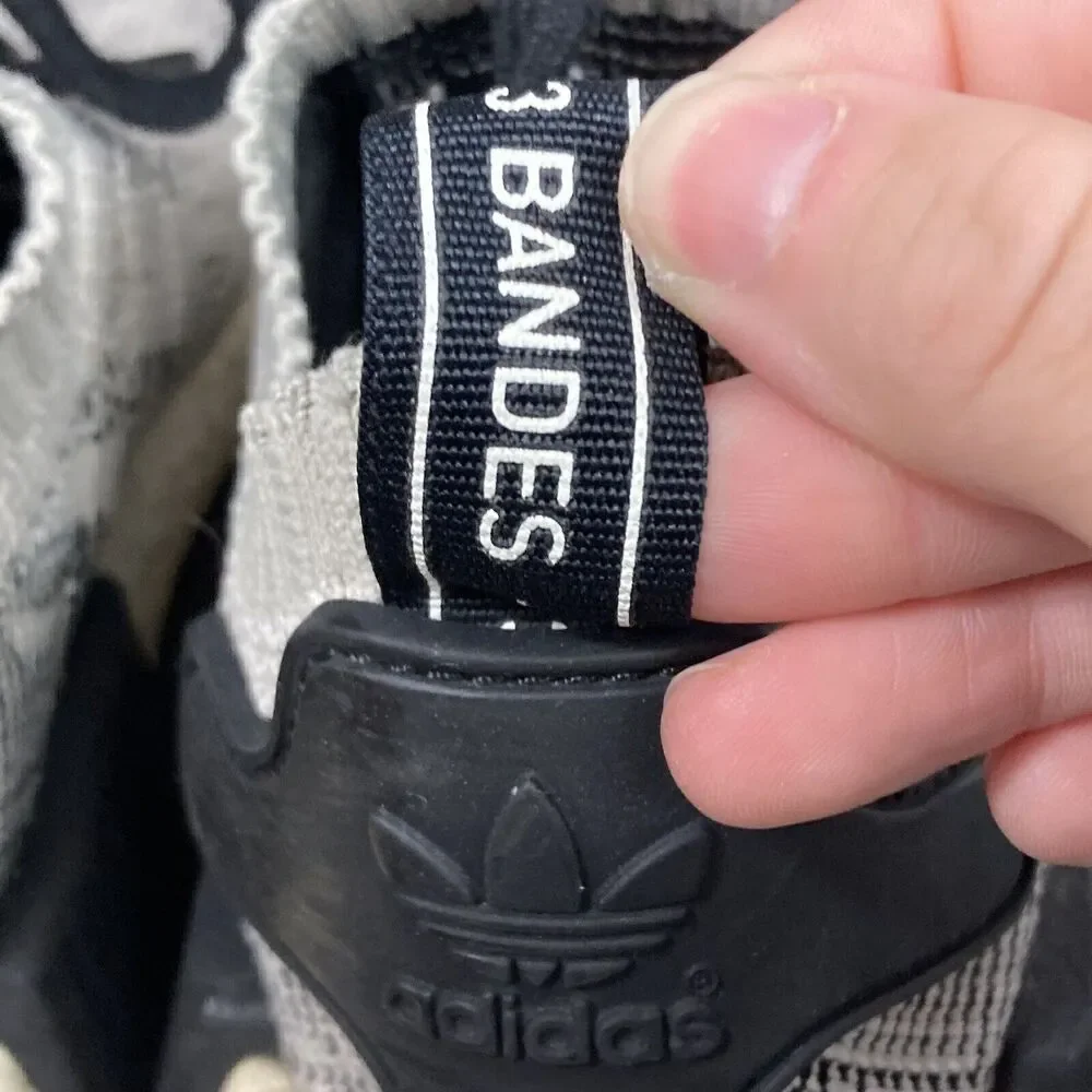 Adidas NMD R1 Primeknit -Men's Sz 5 -Black/White/Gray Sesame 2018 Shoes - AQ0899